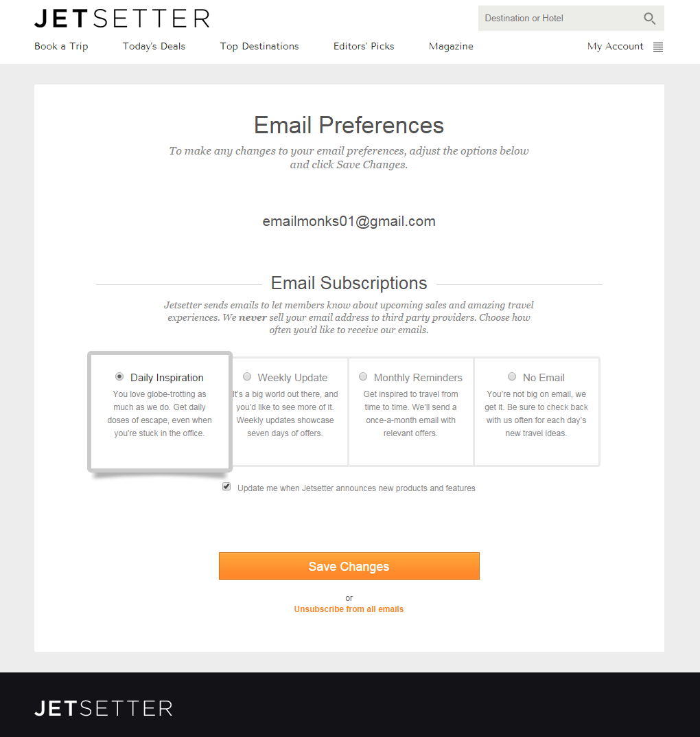 Unsubscribe Email Template