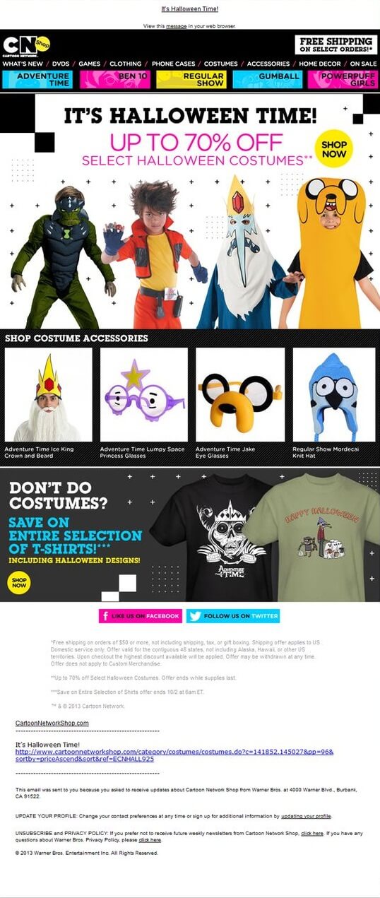 Halloween email design- Cartoon Network