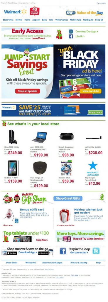 Supermarket email inspiration- Walmart