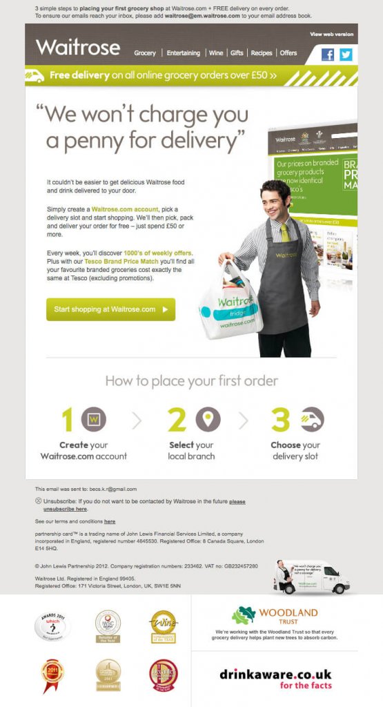 Supermarket email inspiration- Waitrose