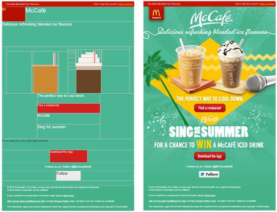 Html email pixel art- McCafe