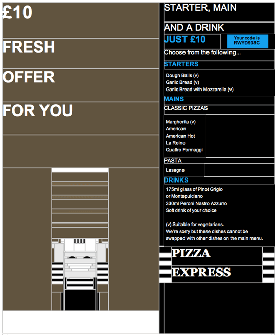 html email pixel art- pizza express