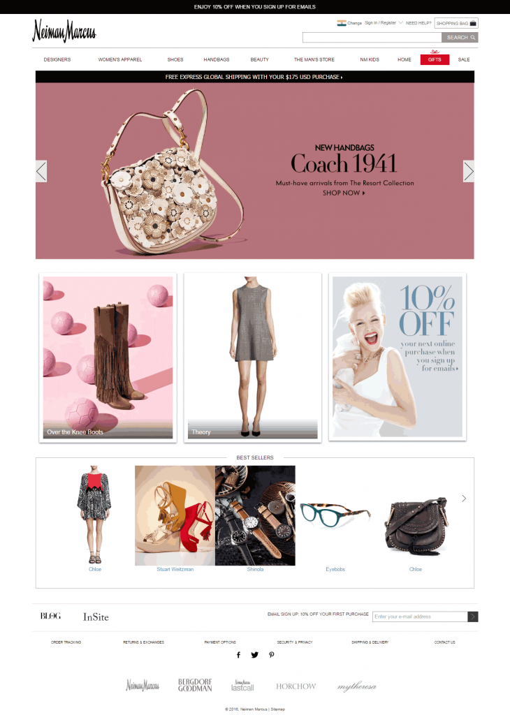 Email Landing Page_Neiman Marcus Website