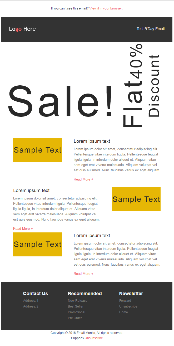 Email HTML Templates - Sale Announcement