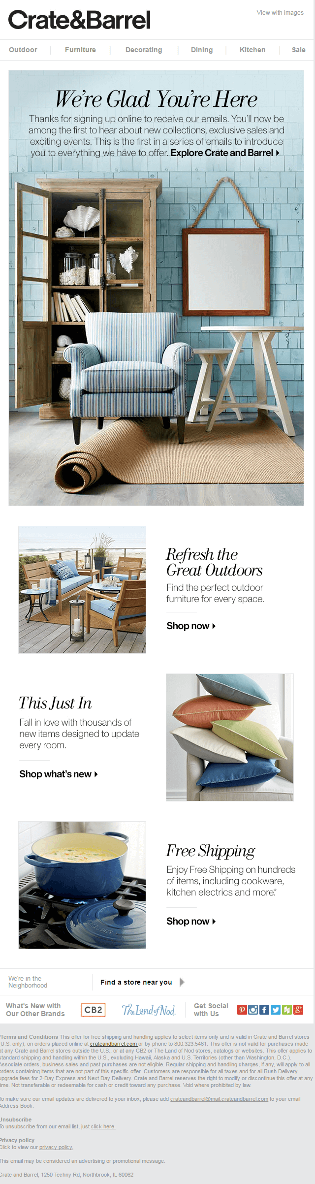 Crate and barrel 2024 furniture shipping