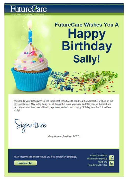 Birthday - personalized images in email