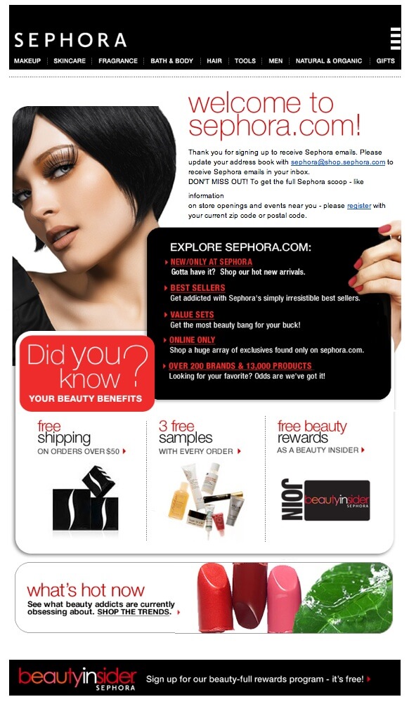 Sephora - Welcome Emails