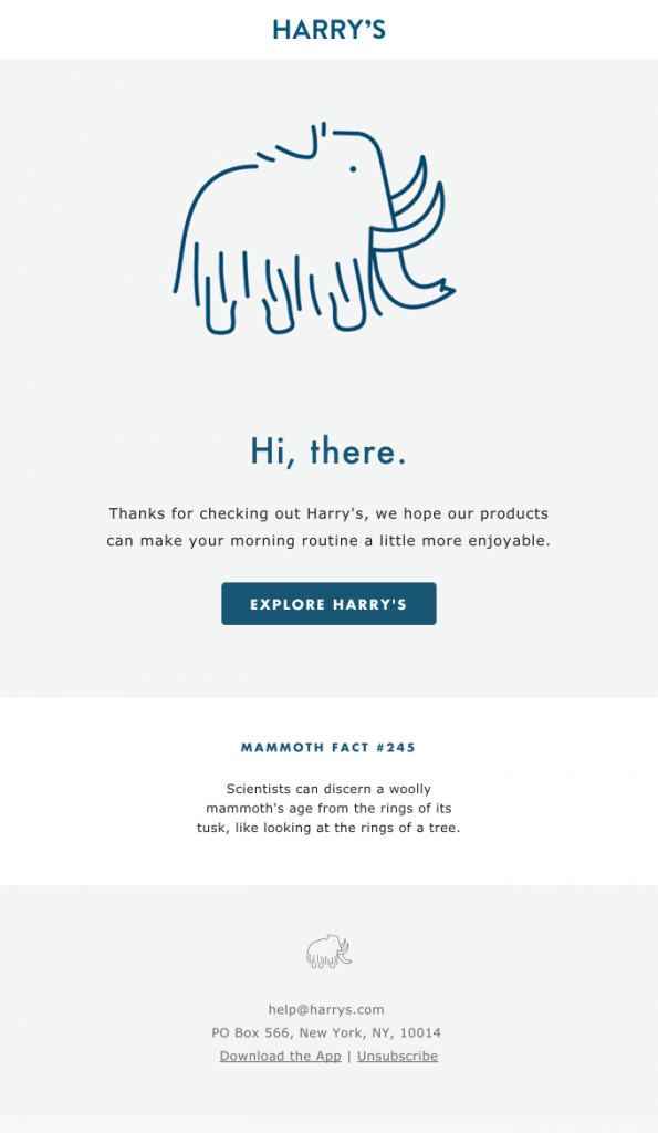 email design example from Harry's