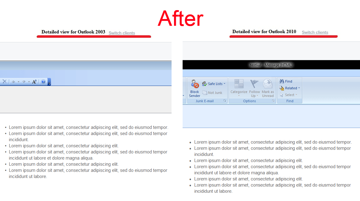 after workaround- bullet lists in Outlook