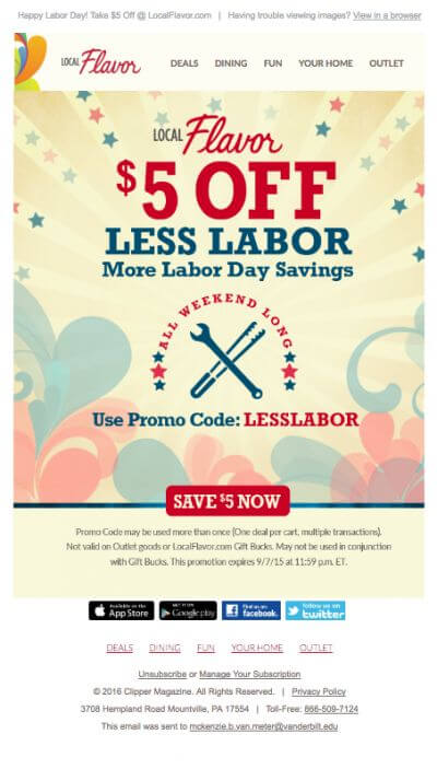 Labor Day Email - Local Flavor