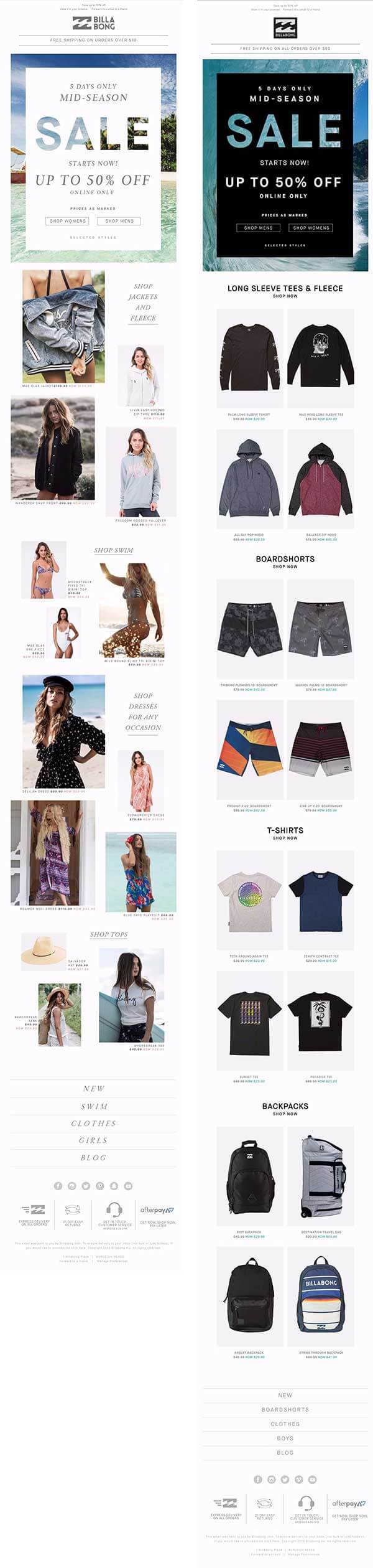 Billabong- personalized email