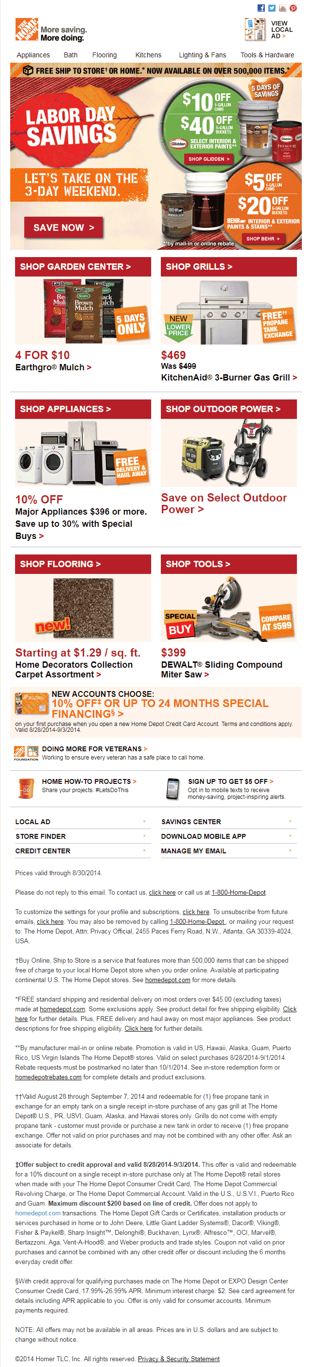 Home-Depot email template