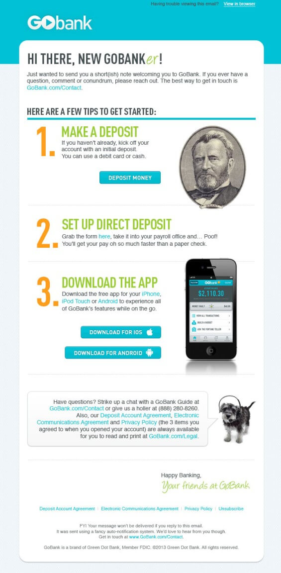 Go Bank Bank Email Templates