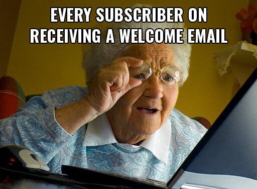 welcome email meme