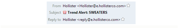 Hollister II - Granskning av e-postmall