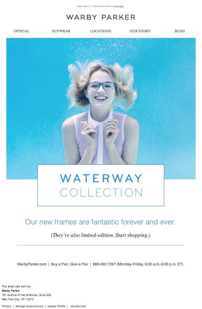 Warby parker email