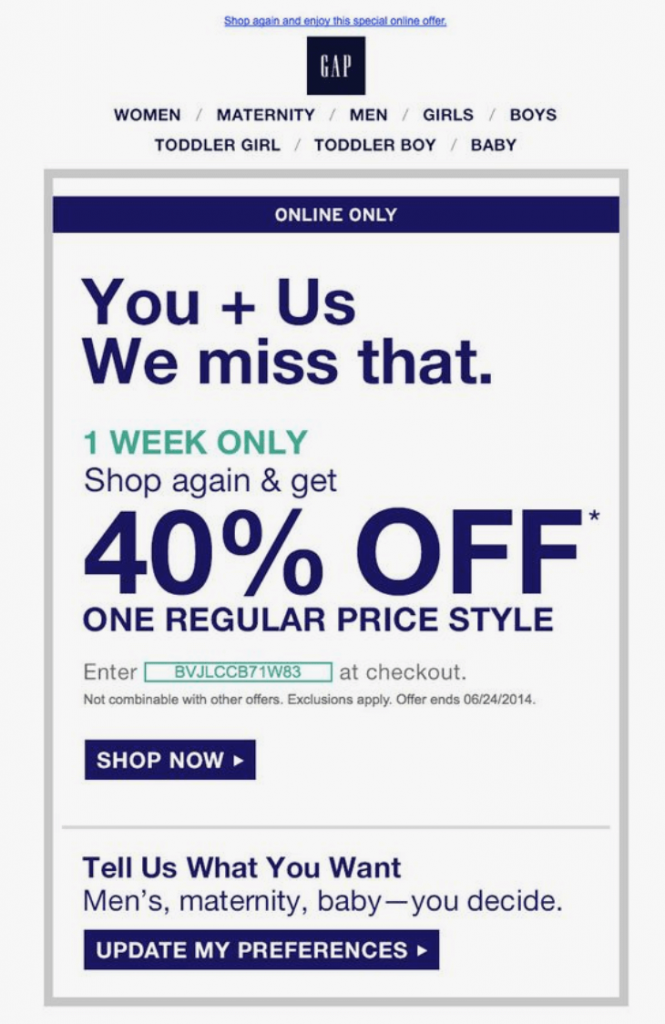 discount email
