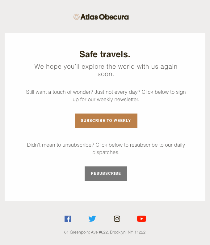 Unsubscribe Email Template