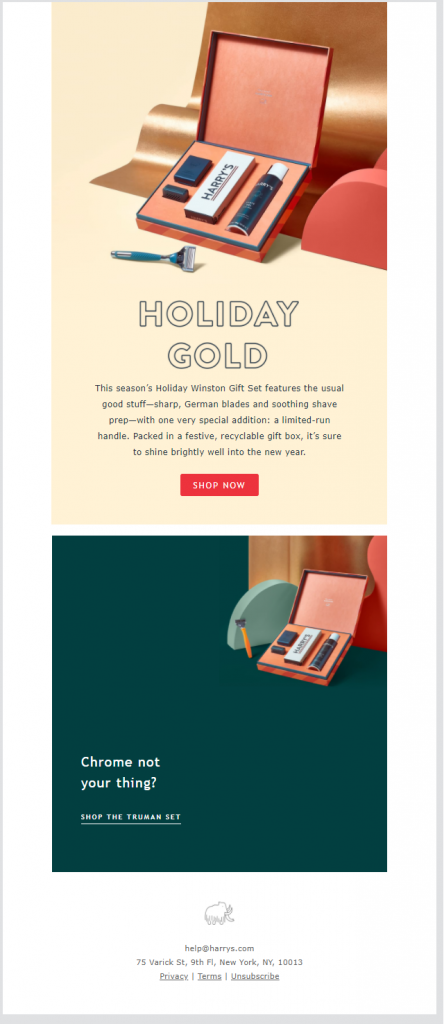 Holiday email template 