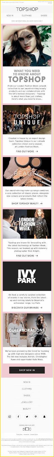TopShop welcome email 4