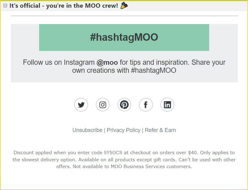 Moo email footer
