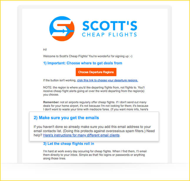Scott’s Cheap Flights email