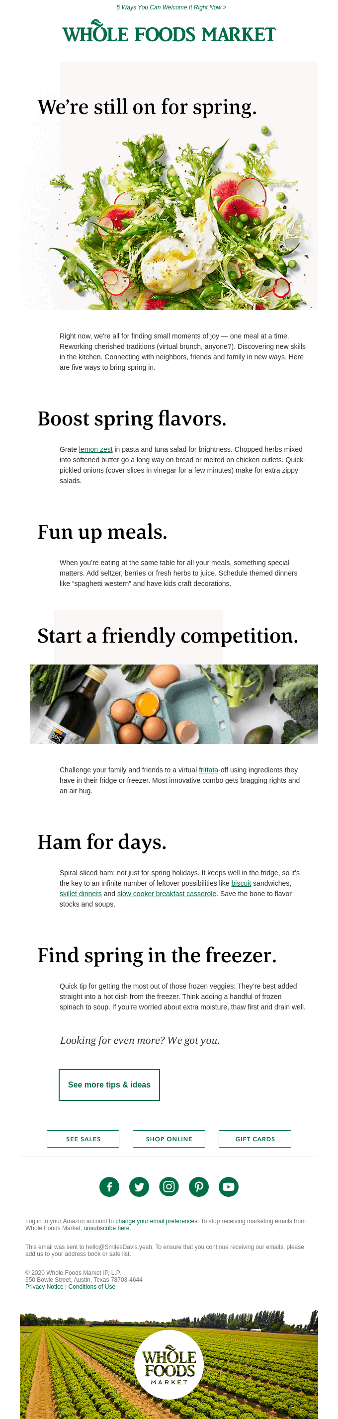 Whole Foods Market- Spring email