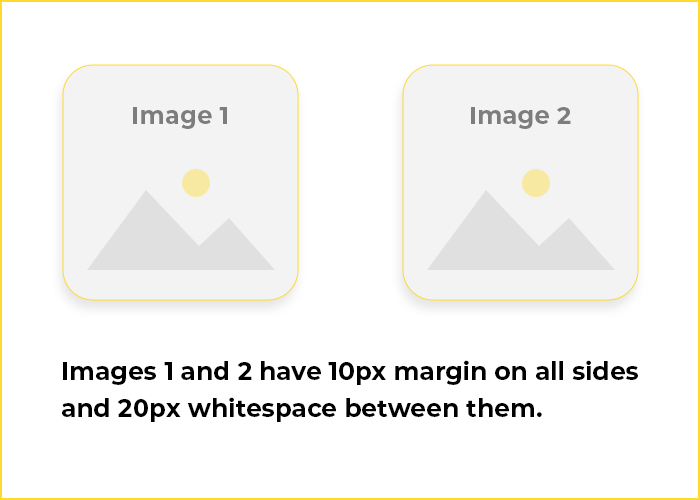 spacing between two adjacent elements