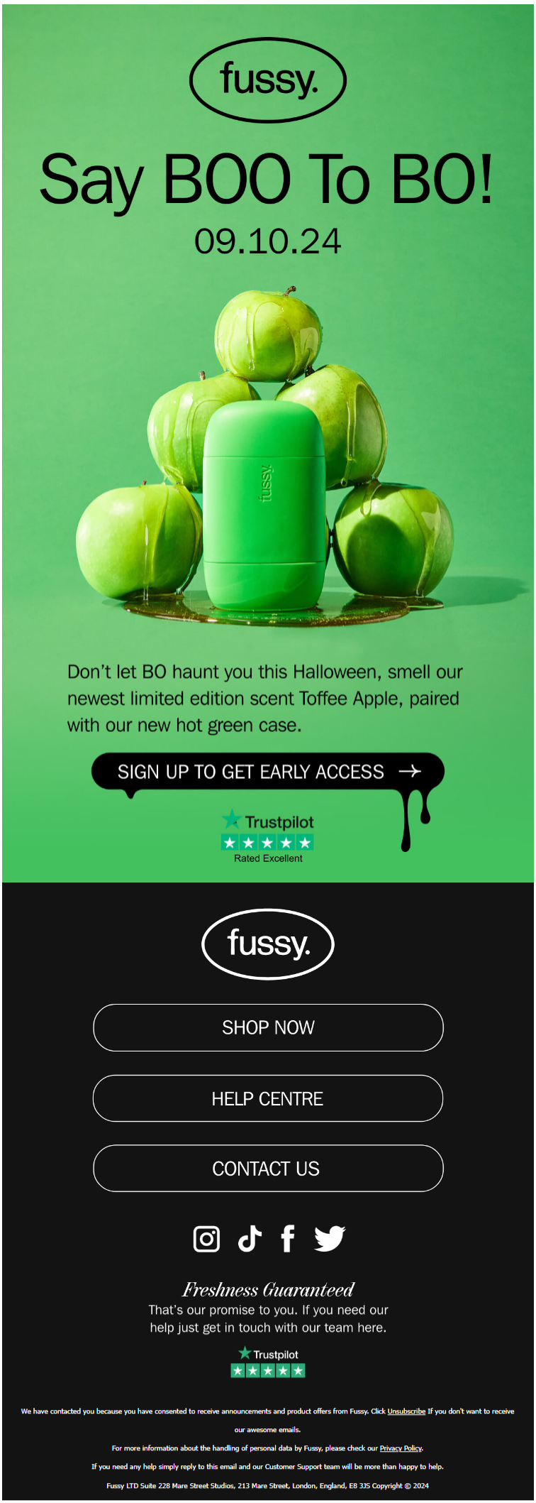 Fussy’s Halloween email