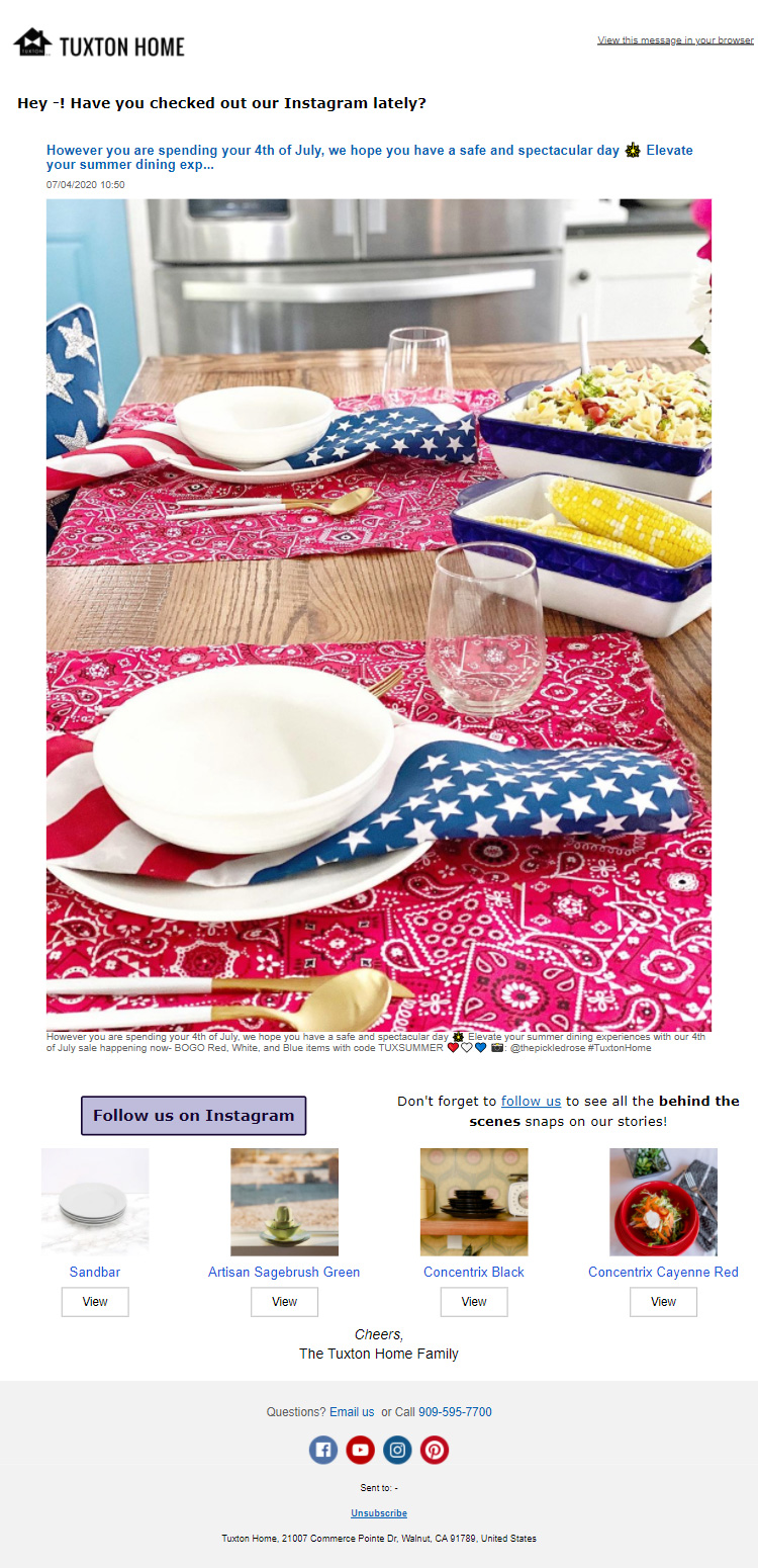 Tuxtonhome Independence Day Email Template