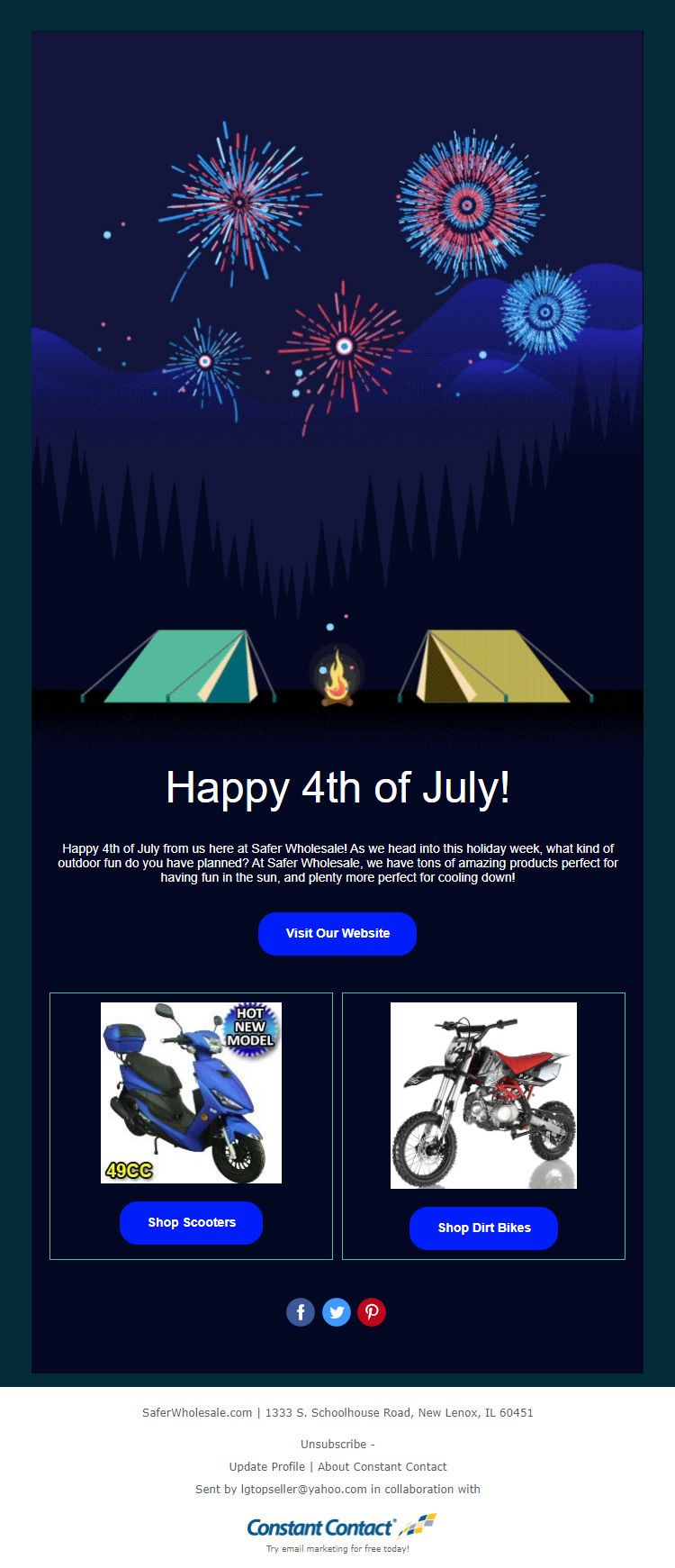 "
Saferwholesale.com  Independence Day Email Template"