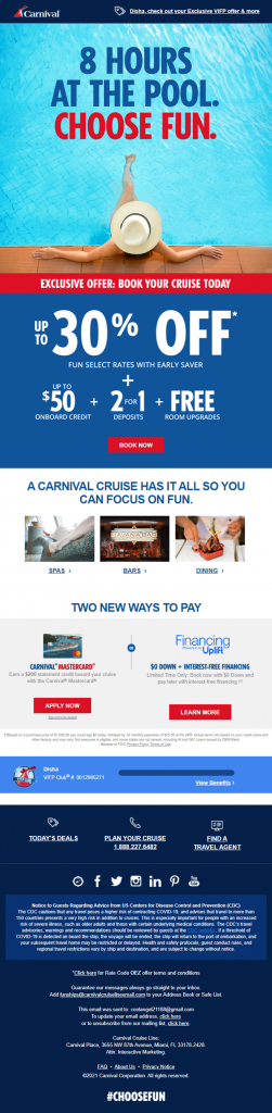 Carnival Cruise Line email