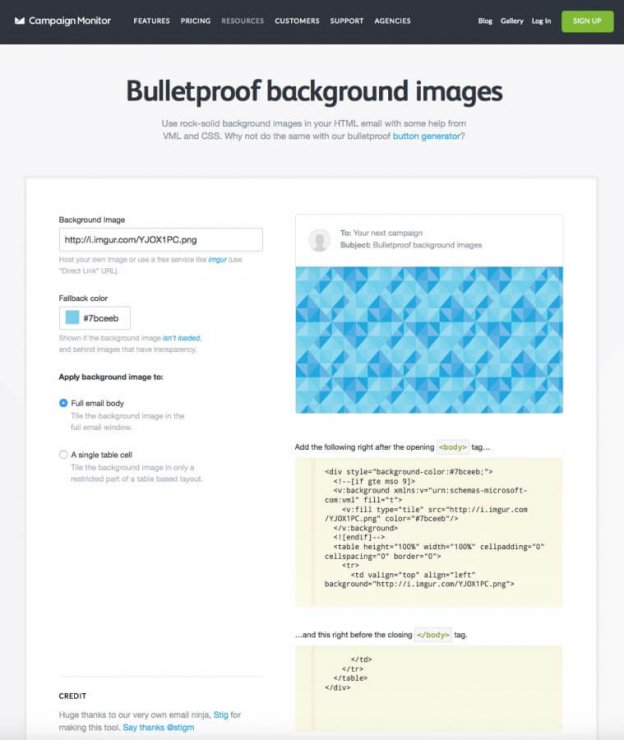 background images in html emails