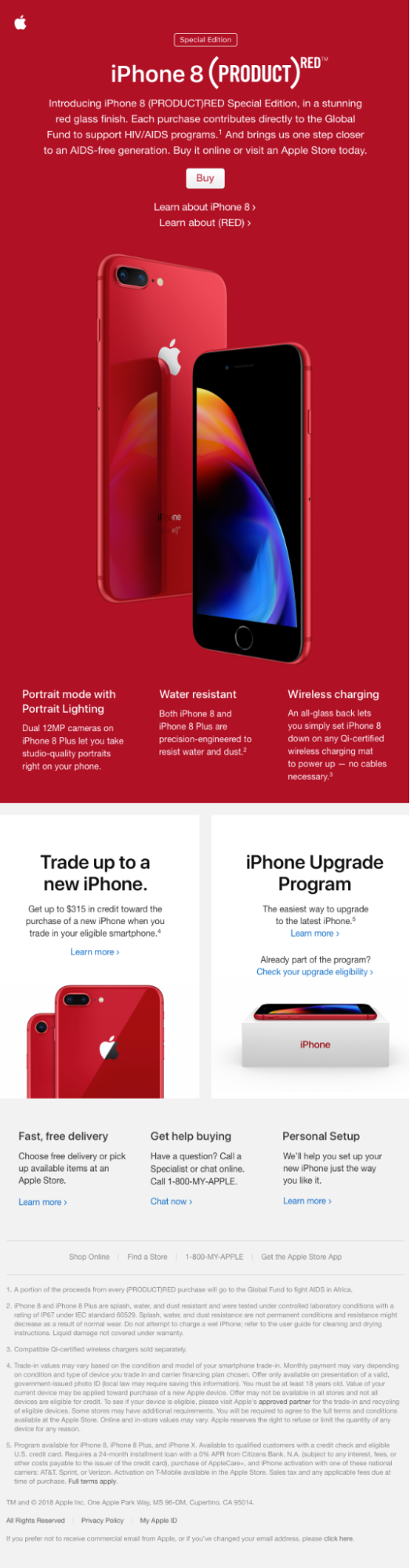 iPhone 8 (PRODUCT) RED Special Edition Email