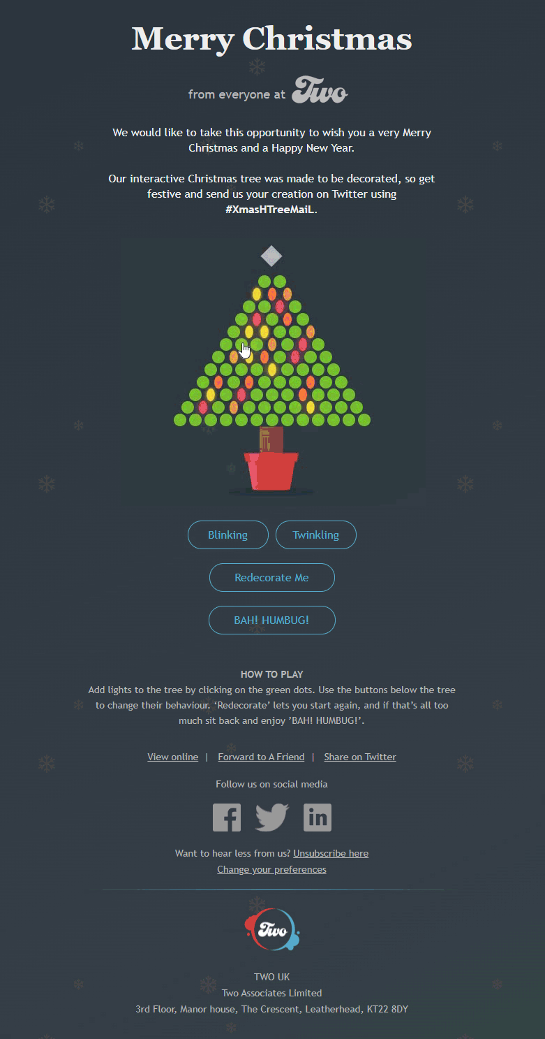 Christmas emailer sample