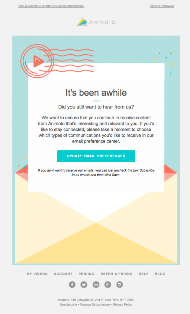 Animoto email template