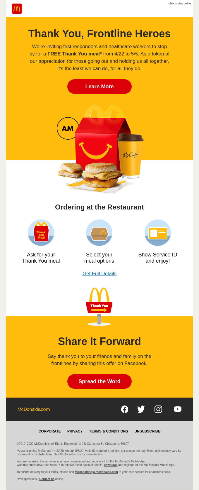 McDonalds follow up email