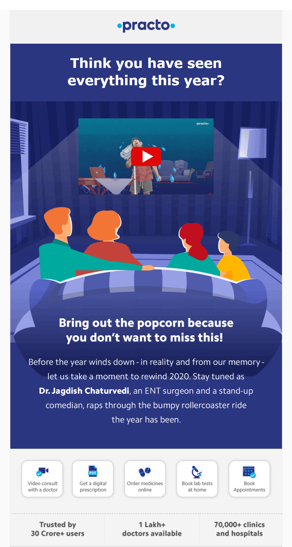 Practo New year emailer