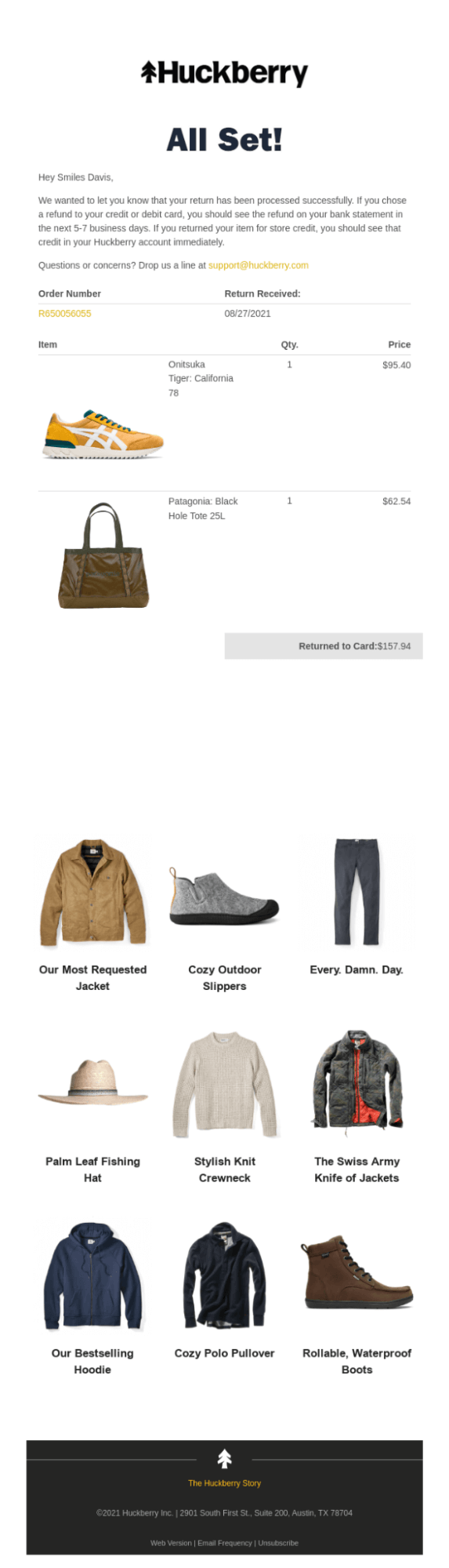  Huckberry Email- Using post-transaction remarketing email