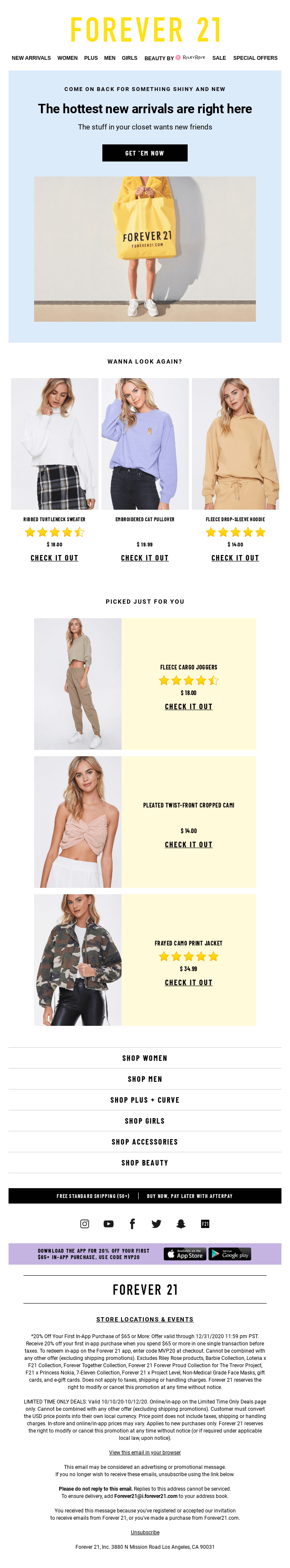 Forever21 follow up email