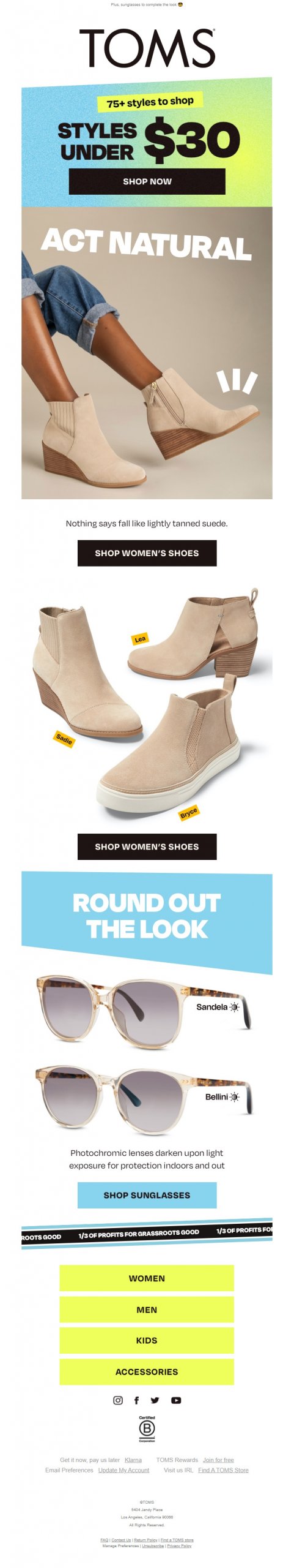 TOMS email sample 3