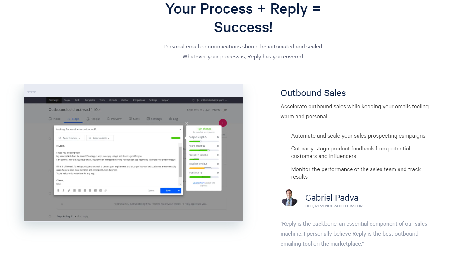 Reply is a sales engagement platform