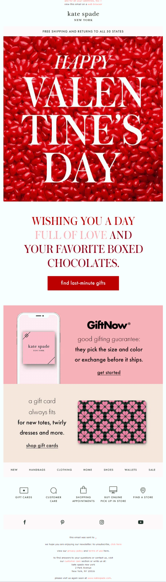 Kate Spade- Valentine's Day Email