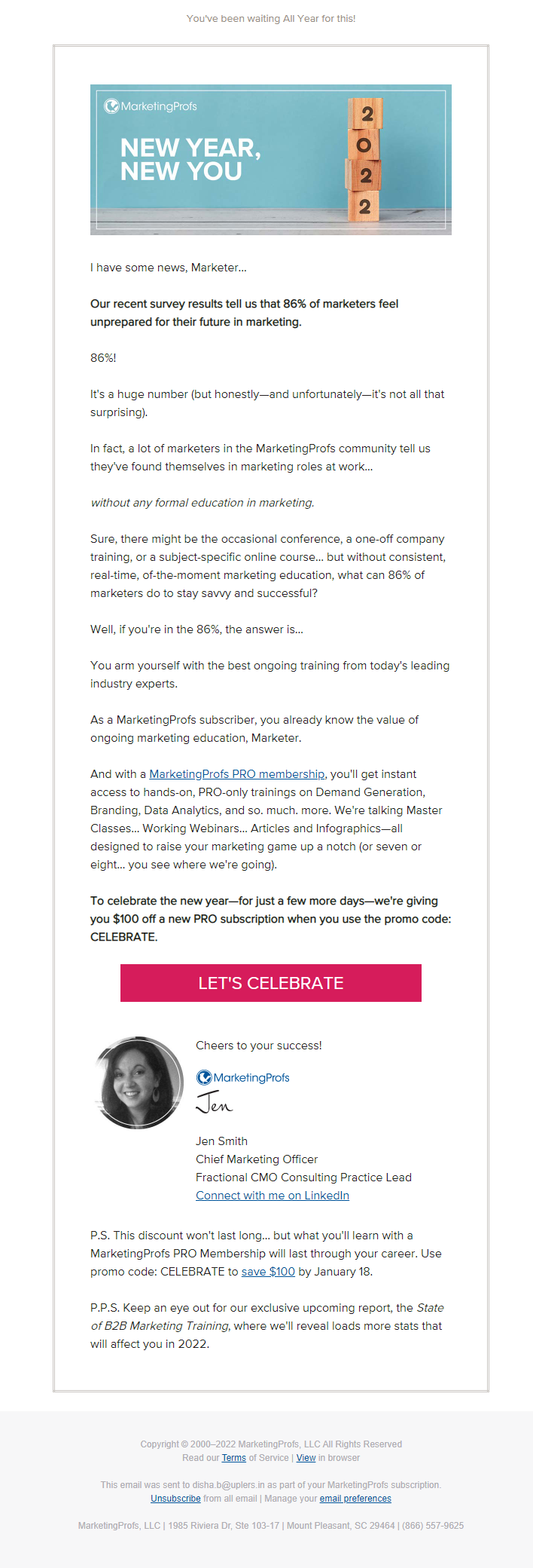Promotional email template