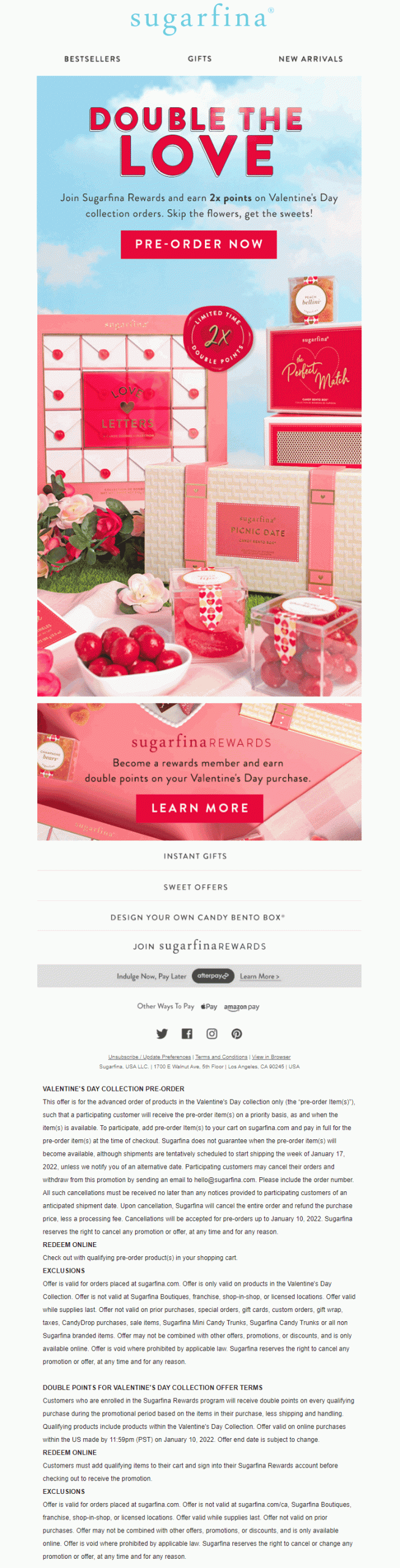 Sugarfina Valentine’s email template