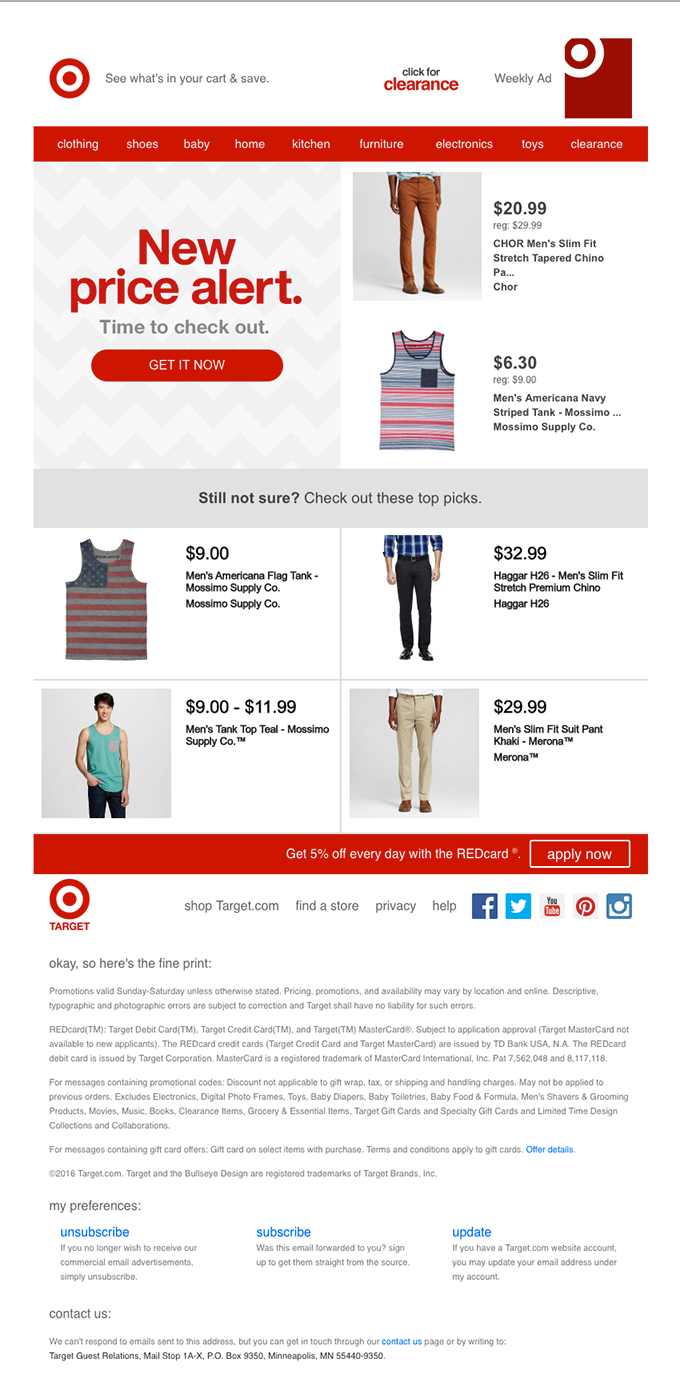 Target- Customize email sample