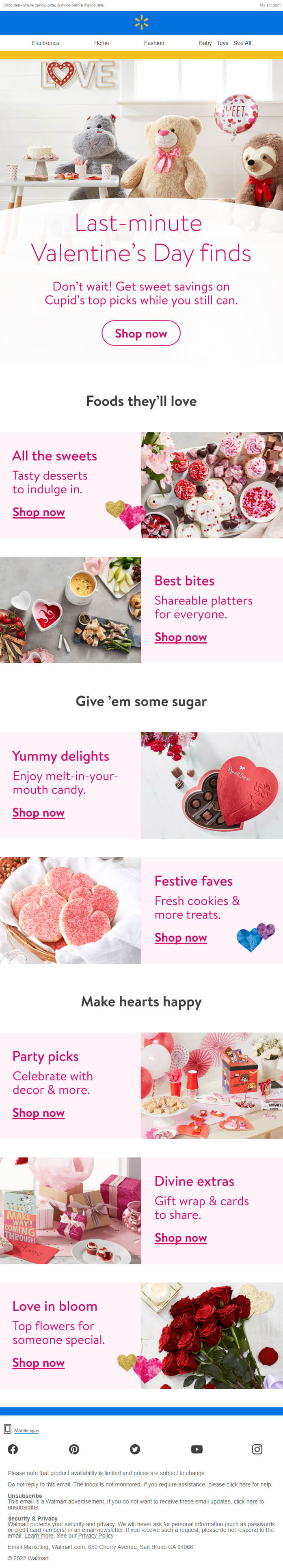 Walmart- Valentine's day Email
