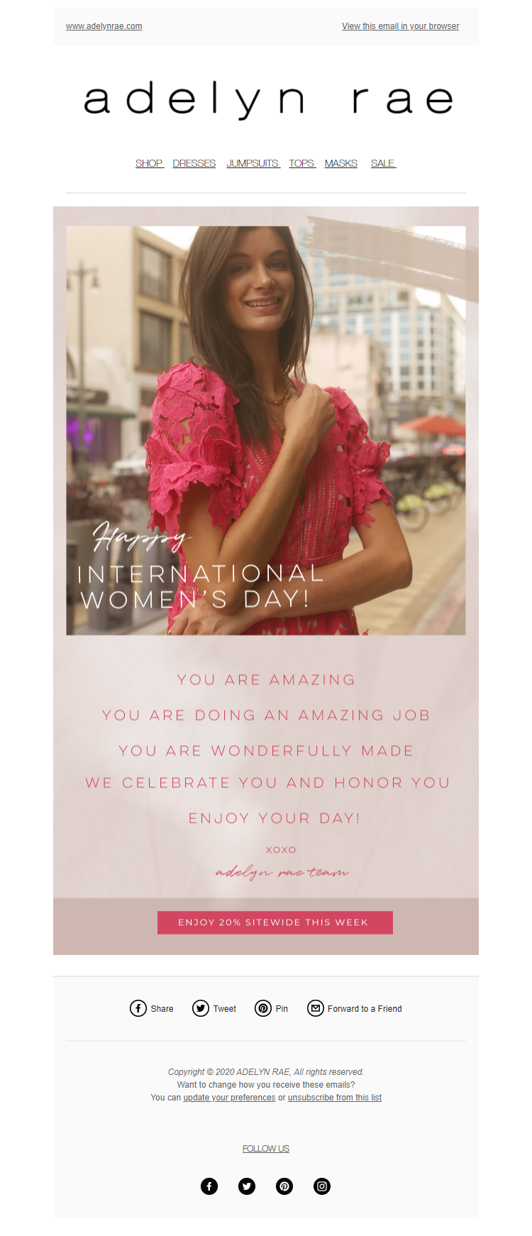 Adelyn Rae- Women's day email Inspiration
