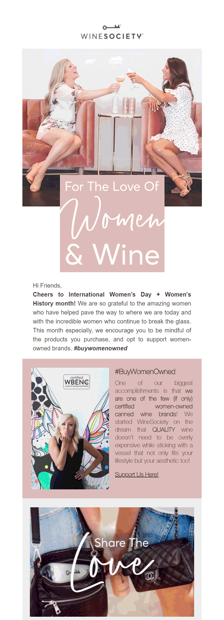 WineSociety - Women’s Day  Email Inspiration