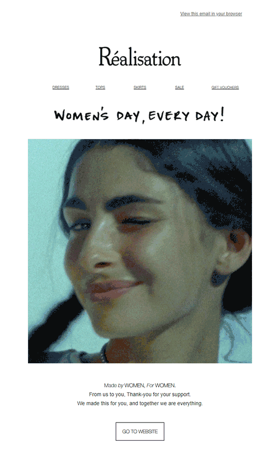 Women’s Day email - Realisation Par
